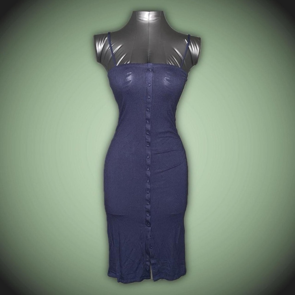 Blue Bodycon Midi Dress